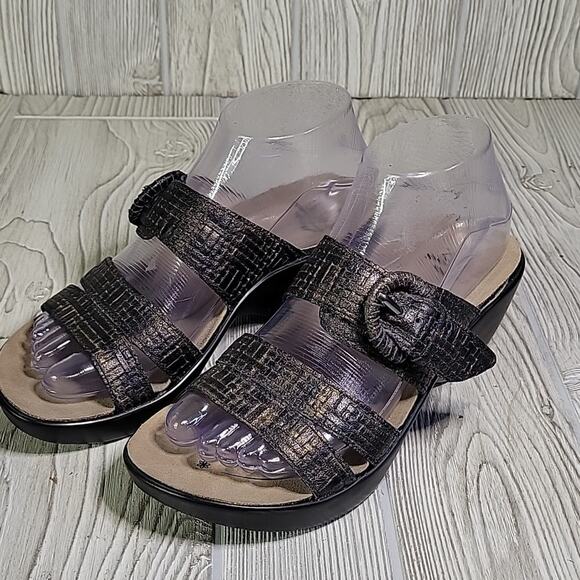 Abeo Biosystem Dorin Leather Dark Brown Shimmer Sandals Womens Size 7 - Picture 7 of 11